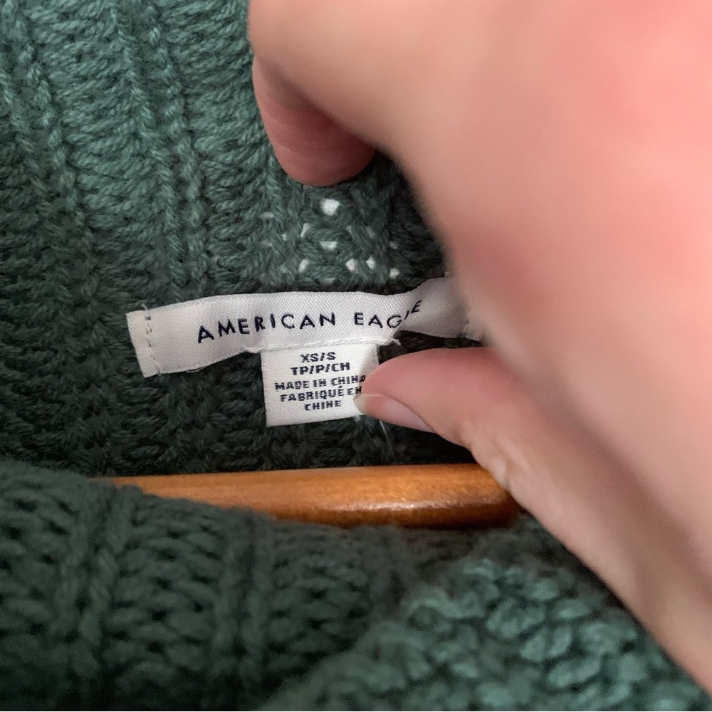 AEO Colorblock Stripe Knit Mock Neck Pullover Sweater - Picture 3 of 7